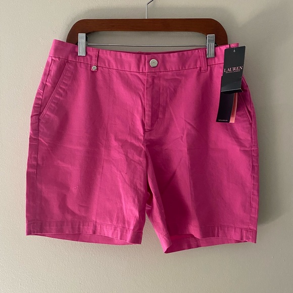 NWT Ralph Lauren Vibrant Pink Women's Stretchy Bermudas - Picture 1 of 10